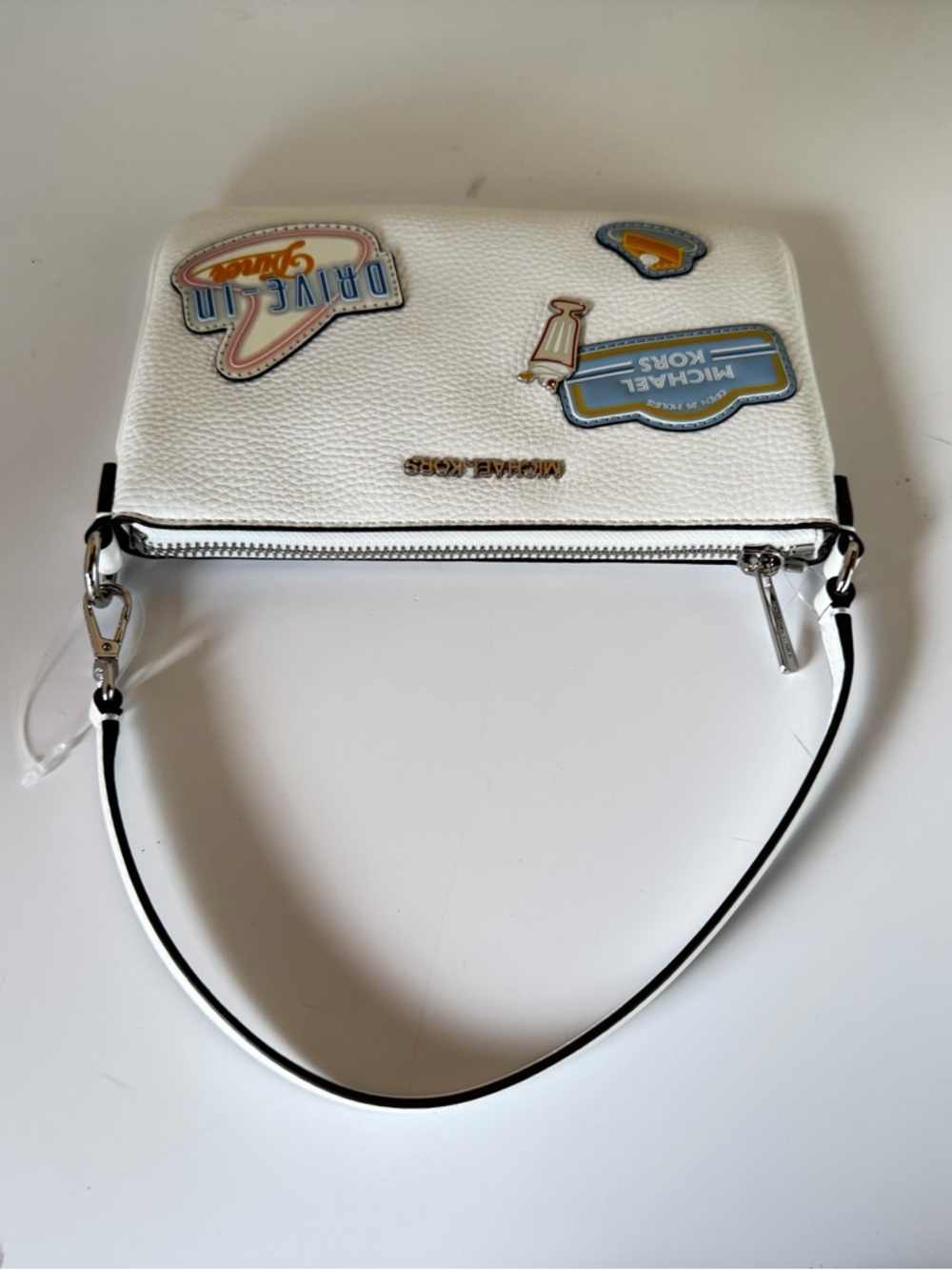 Michael Kors Jet Set SM Clutch Convertible Mini Bag MK White Dinner - Picture 4 of 10